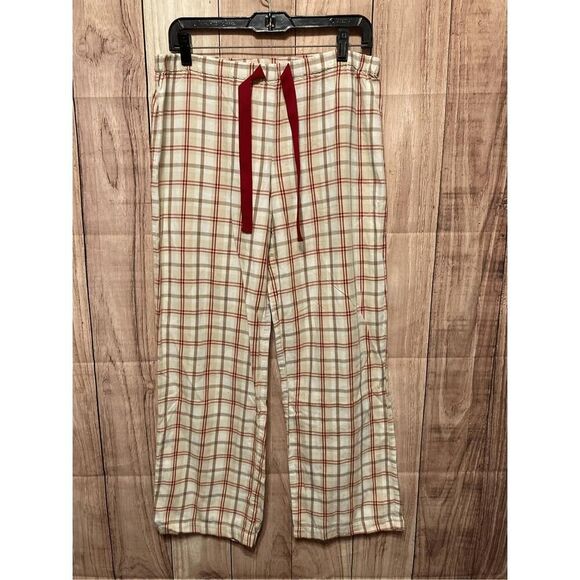 Ann Taylor LOFT Small sleepwear pajama lounge pants beige red - Picture 1 of 4